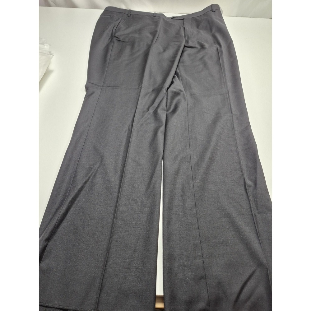 Prontomoda Dress Pants Mens 46x35 Black Merino Wool Super 140s Unhemmed NWT